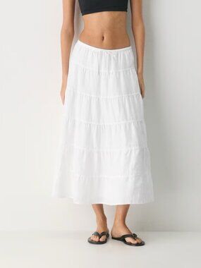 Wilfred Bouquet Linen Skirt White